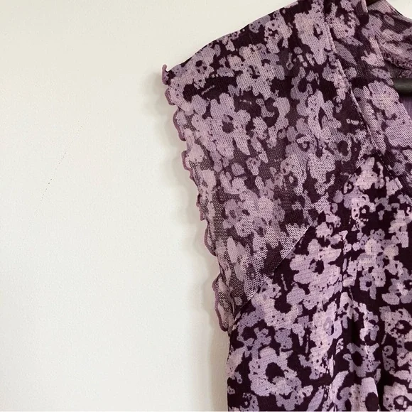 Axcess Y2K Purple Floral Blouse - Picture 3 of 9